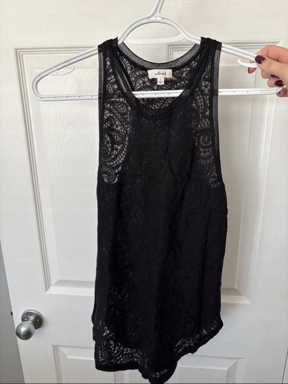 Wilfred Black Lace Overlay Tank